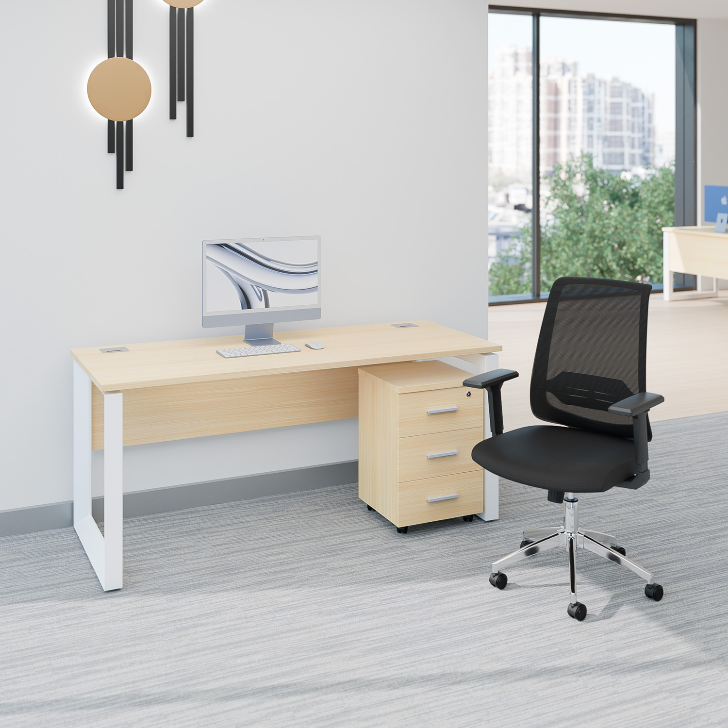 Quadra120+Cajonera-Noruega-OkB-HN-1500x1500 Pack 07 / Color Haya Natural - Imagen 1