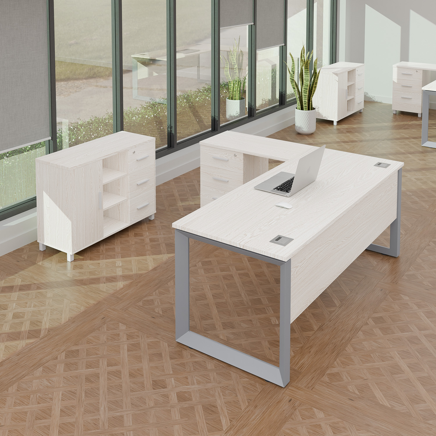 Quadra160+EstEuro-RB-1500x1500 Pack 32 / Color Roble Blanco - Imagen 1
